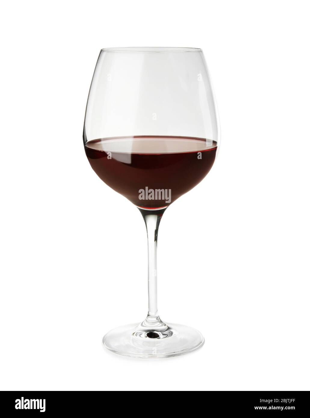 Verre à vin rouge sur fond blanc Banque D'Images