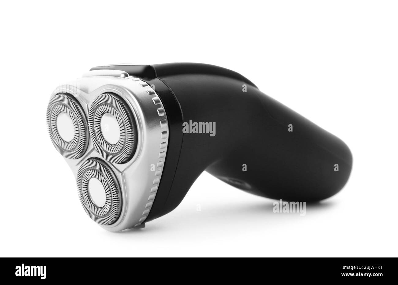 Rasoir électrique pour homme sur fond blanc Banque D'Images