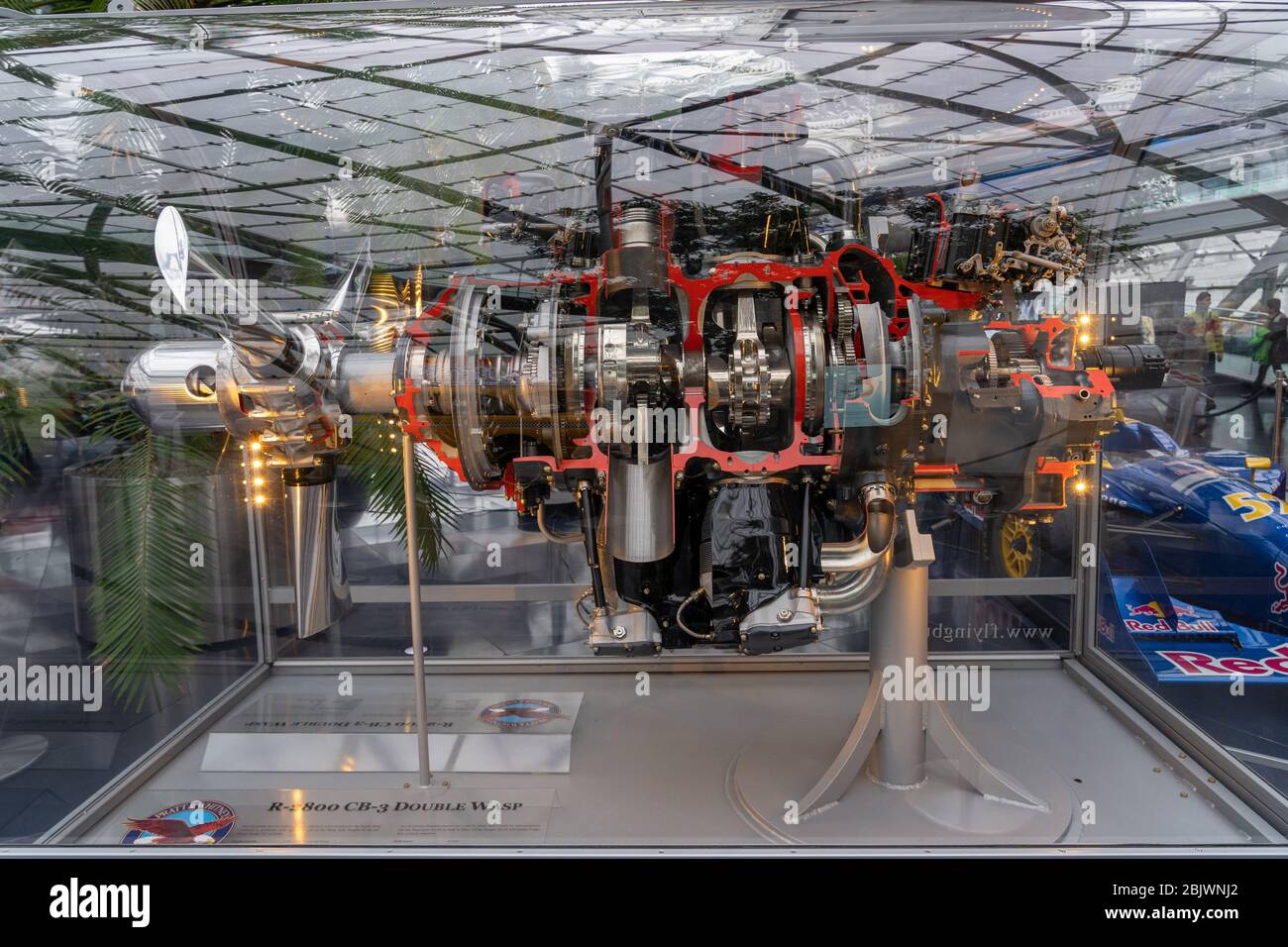 3 février 2020 - Salzbourg, Autriche: Pratt Whitney double Wasp Engine dans le hall Flying Bulls Hangar-7 Banque D'Images