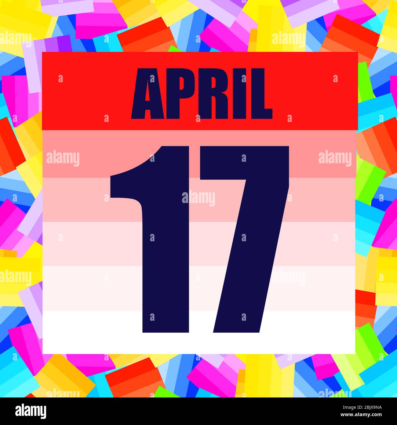 Icône du 17 avril. Pour planifier une journée importante. Bannière pour les jours fériés et les jours spéciaux. 17 avril. Illustration Banque D'Images