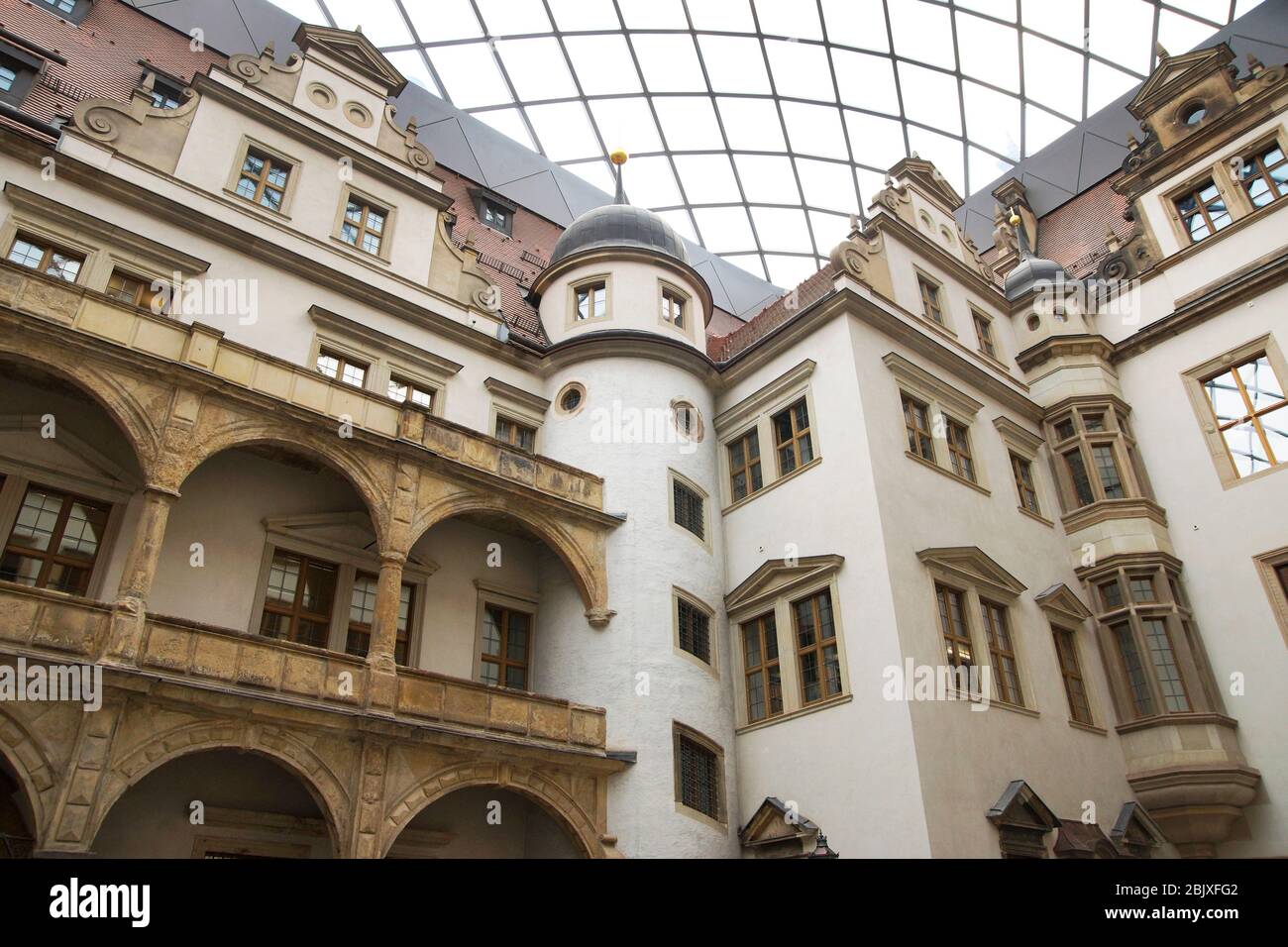 Cour ouest fermée du château de Dresde Banque D'Images