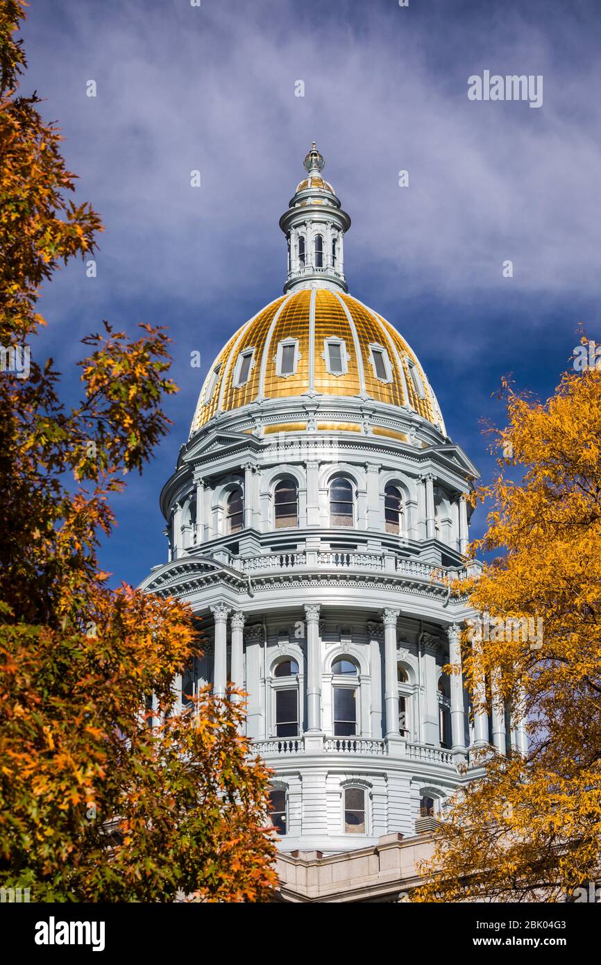 Denver capitol bâtiment en automne, Denver, Colorado, États-Unis. Banque D'Images