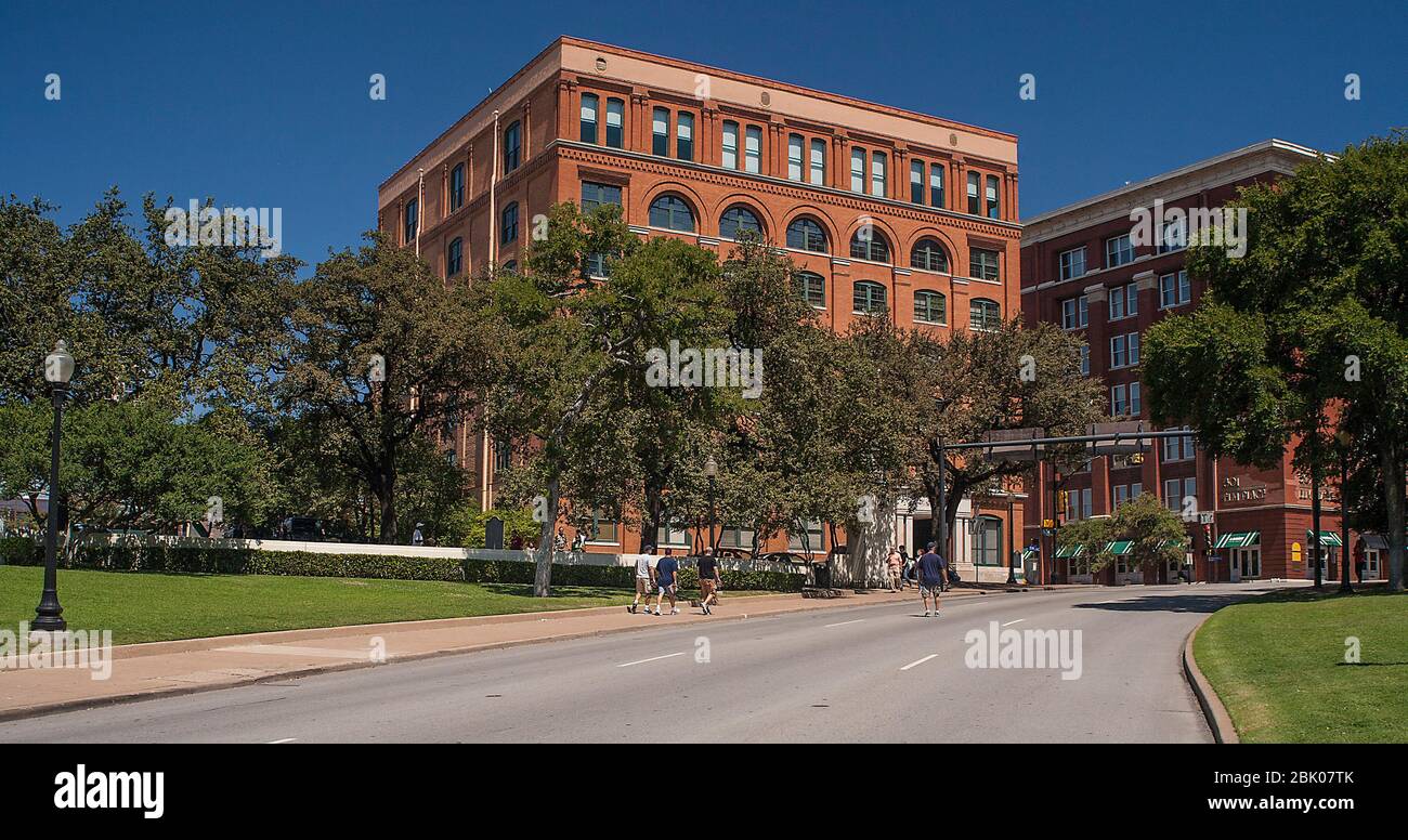 Texas School Book Depository, Président John Fitzgerald Kennedy assasination site, Dealey Plaza, Dallas, Texas, États-Unis Banque D'Images