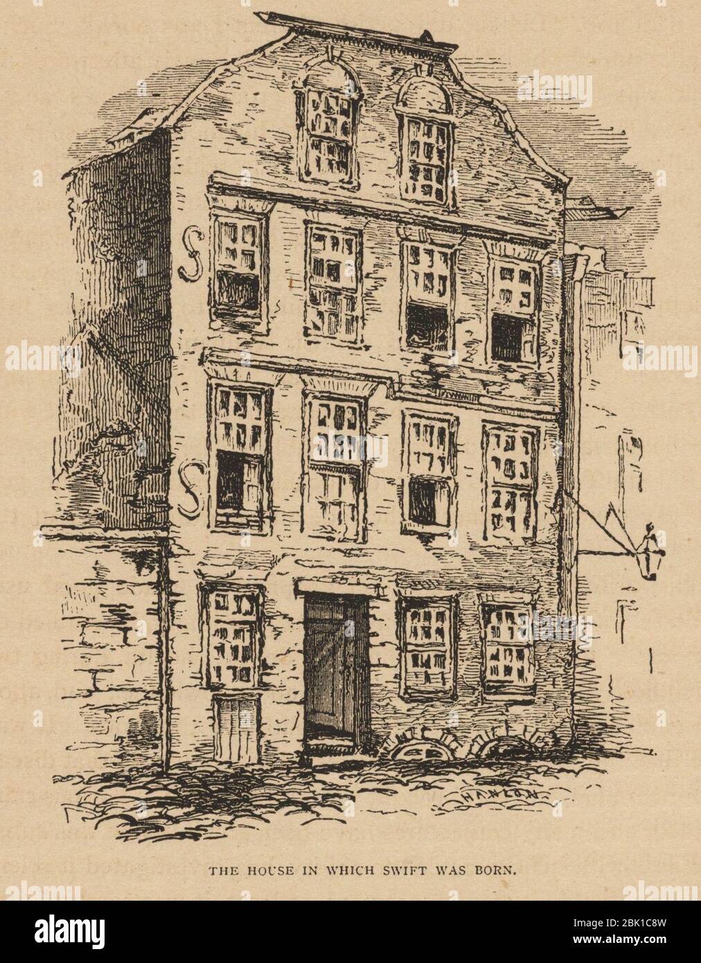 Houghton Lowell 1816.7.3 - vie de Jonathan Swift, p 8. Banque D'Images