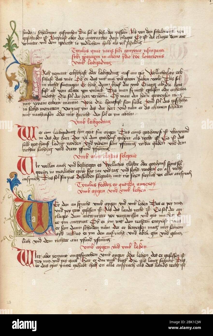 Houghton MS Ger 142 - lois Ludwig IV, f 23. Banque D'Images