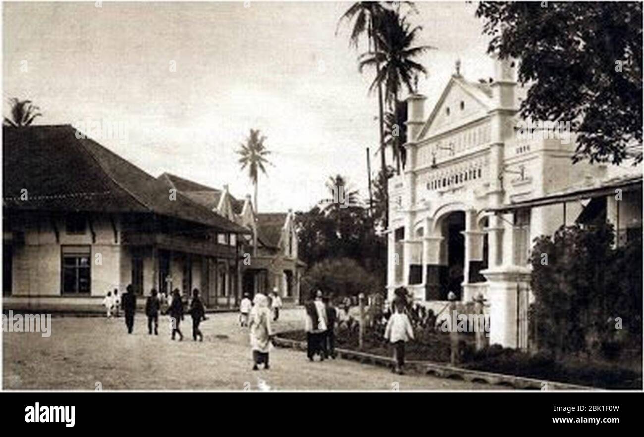 Maison Ambatjang à Padang Indonésie vers 1910. Banque D'Images