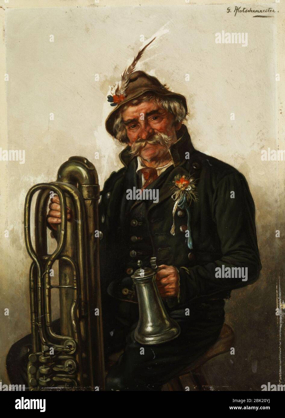 Hugo Kotschenreiter Tubaspieler. Banque D'Images