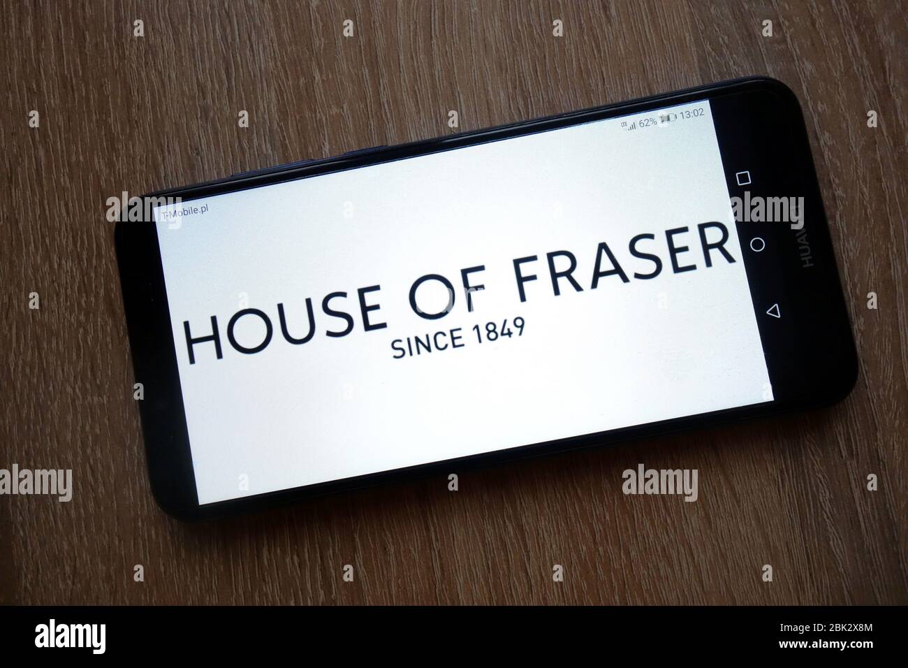 Logo House of Fraser sur le téléphone intelligent Banque D'Images