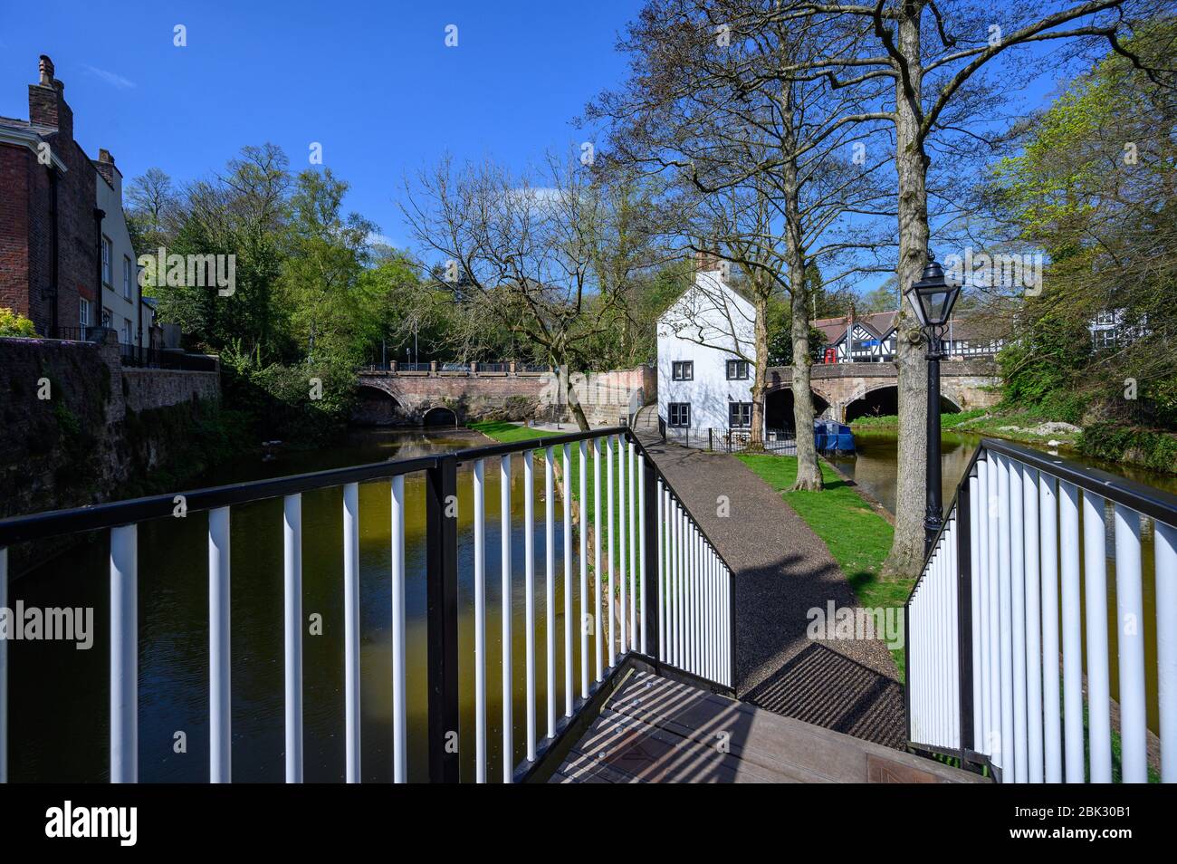 Pont Alphabet - le Delph and Nailmakers Cottage, Worsley, Salford, Manchester Banque D'Images