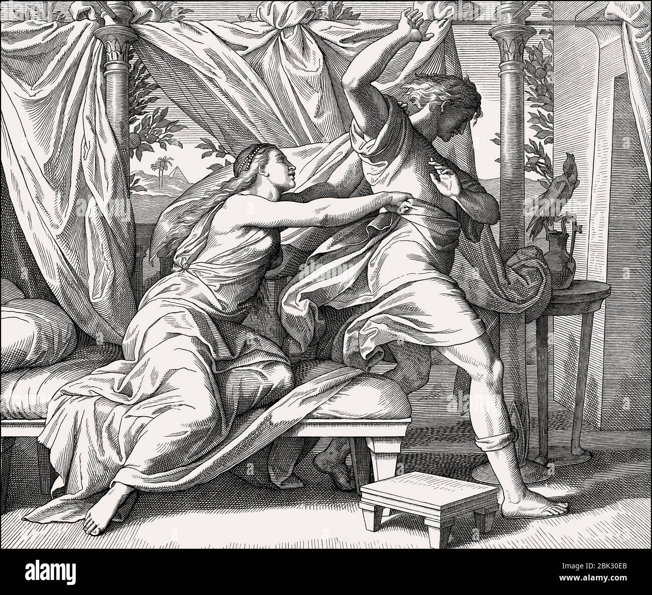 Joseph et l'épouse de Potiphar, ancien Testament, de Julius Schnorr von Carolsfeld, 1860 Banque D'Images