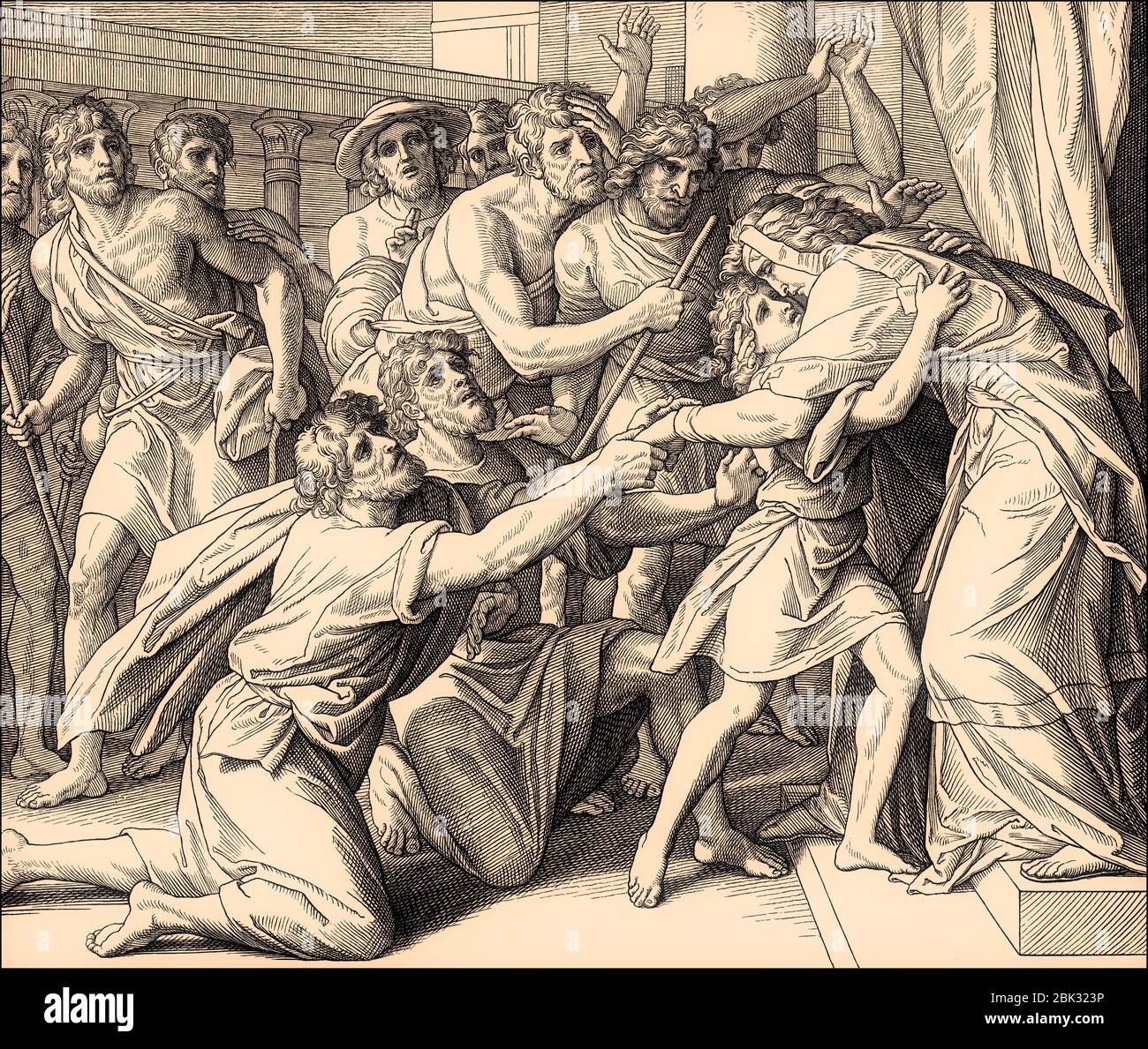 Joseph se révèle à ses frères, par Julius Schnorr von Carolsfeld, 1860 Banque D'Images
