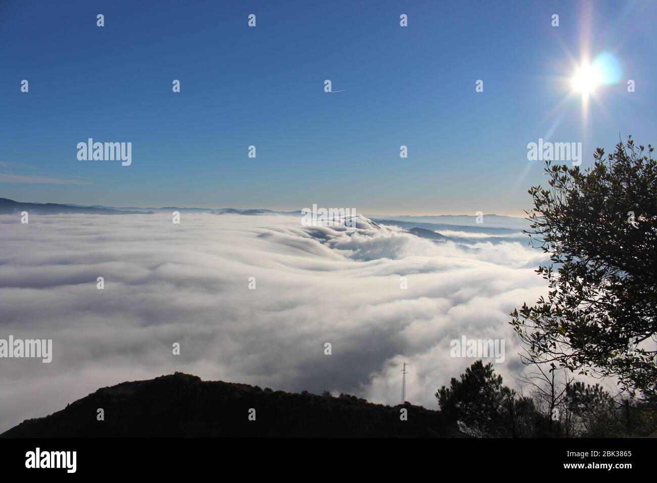Vue sur le ciel à Montserrat, Barcelone Banque D'Images