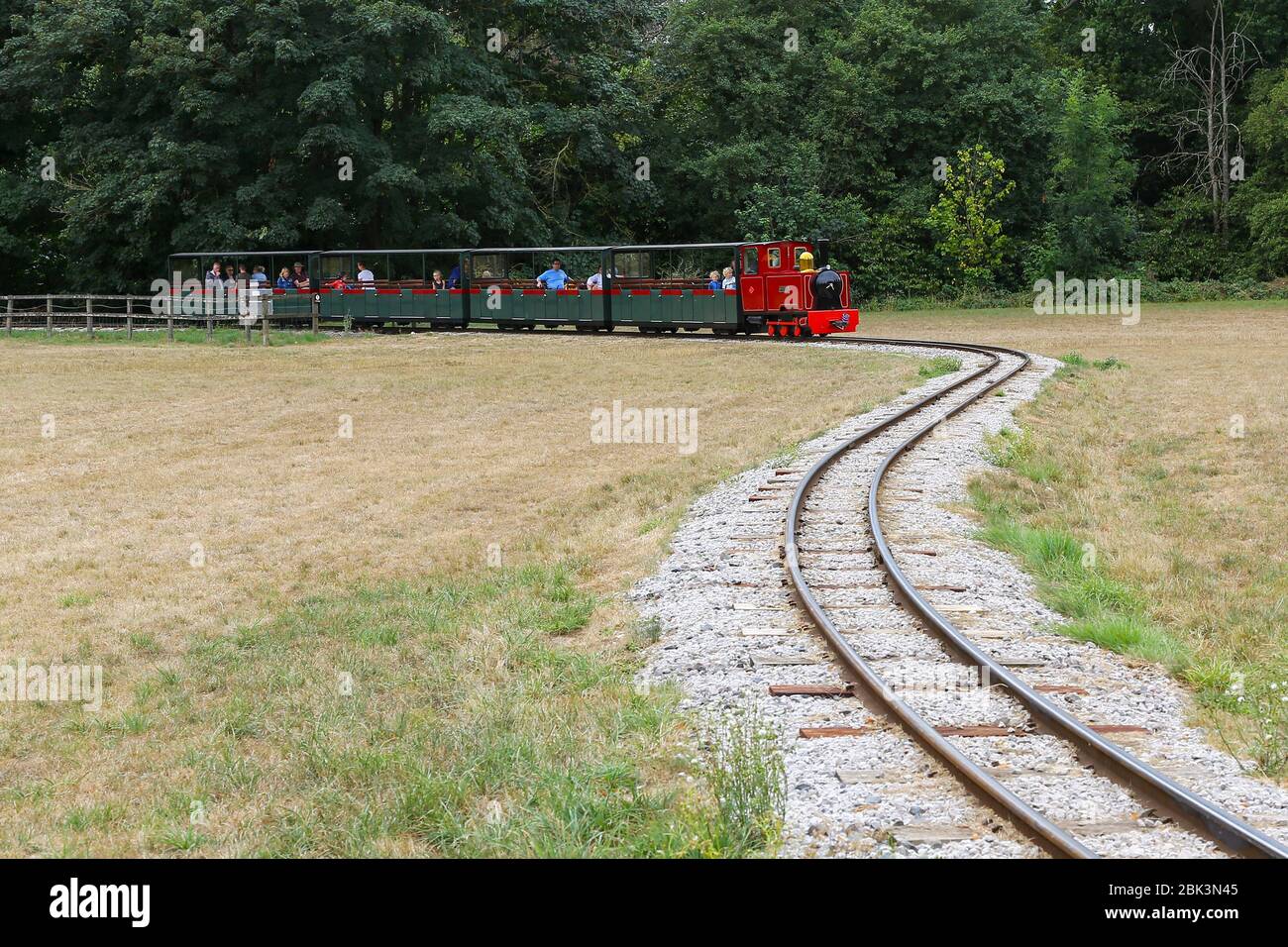 Le chemin de fer miniature, le Blenheim Park Railway, à Blenheim Park au Blenheim Palace, Woodstock, Oxfordshire, Angleterre, Royaume-Uni Banque D'Images