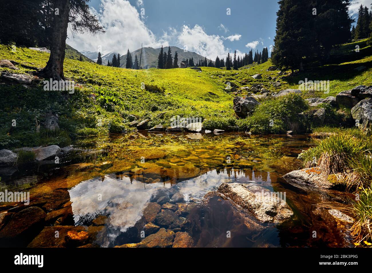 La réflexion dans les montagnes de Clear Lake Banque D'Images
