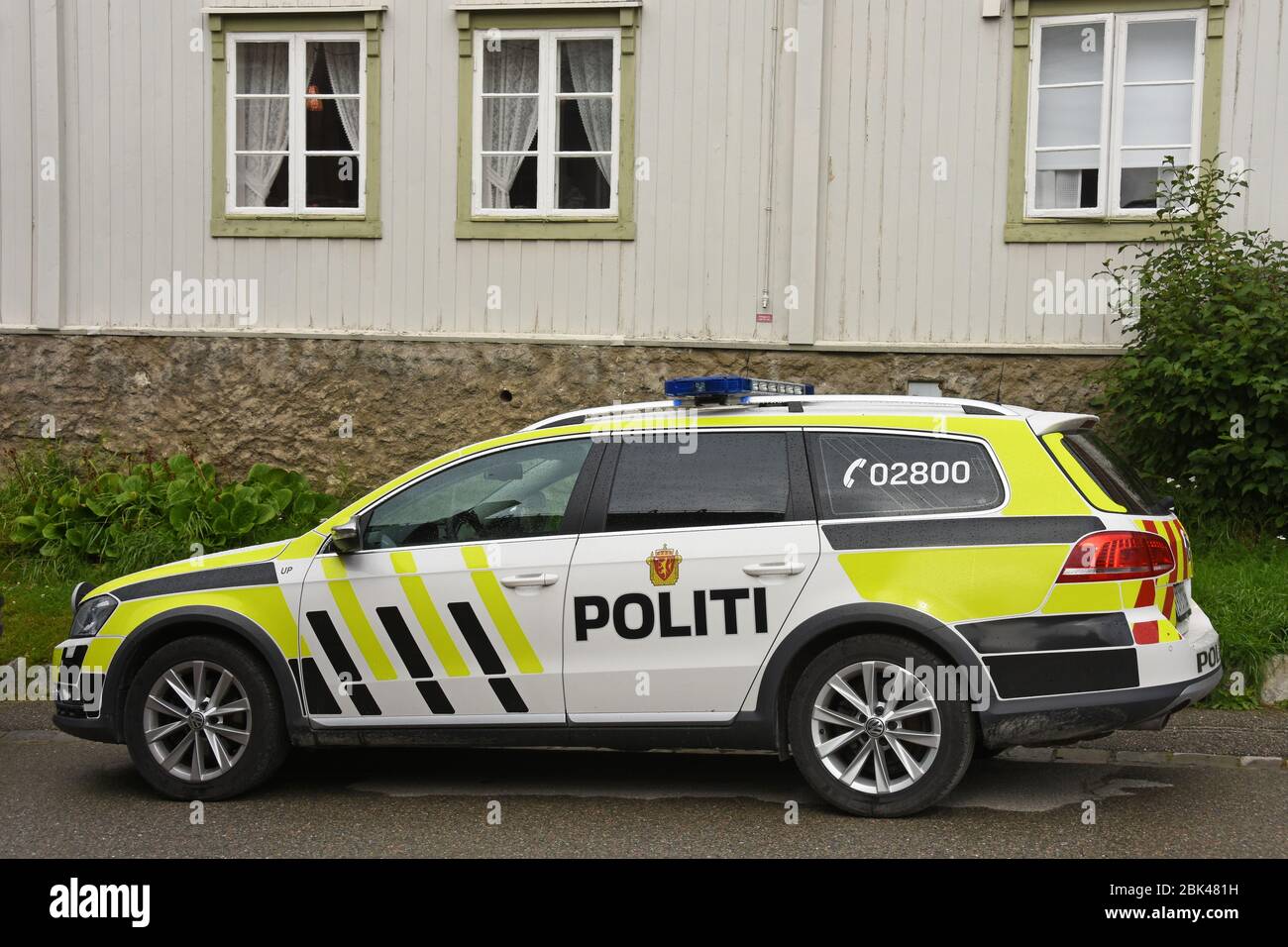Voiture de police en Norvège Banque D'Images