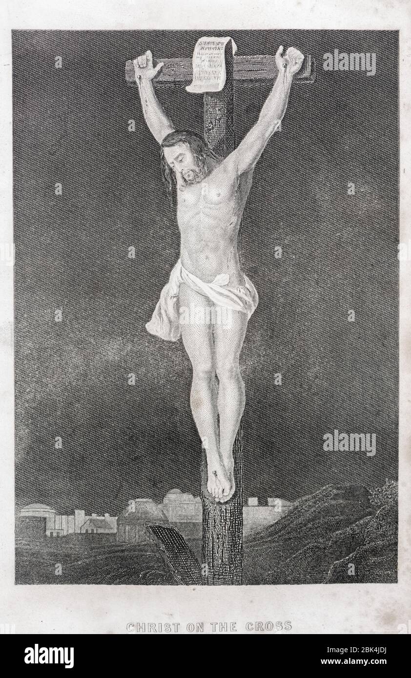 'Christ sur la Croix', Lebensgeschichte unseres Herrn und Heilands Jesu Christi, Hartford 1867 Banque D'Images