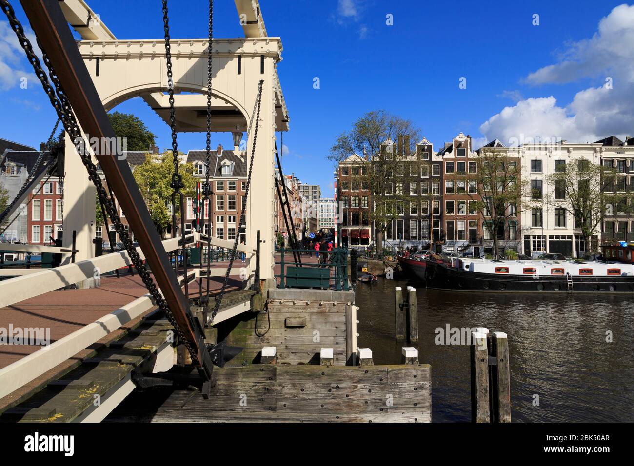 Magere Brug (pont Maigre), Amsterdam, Hollande du Nord, Pays-Bas, Europe Banque D'Images