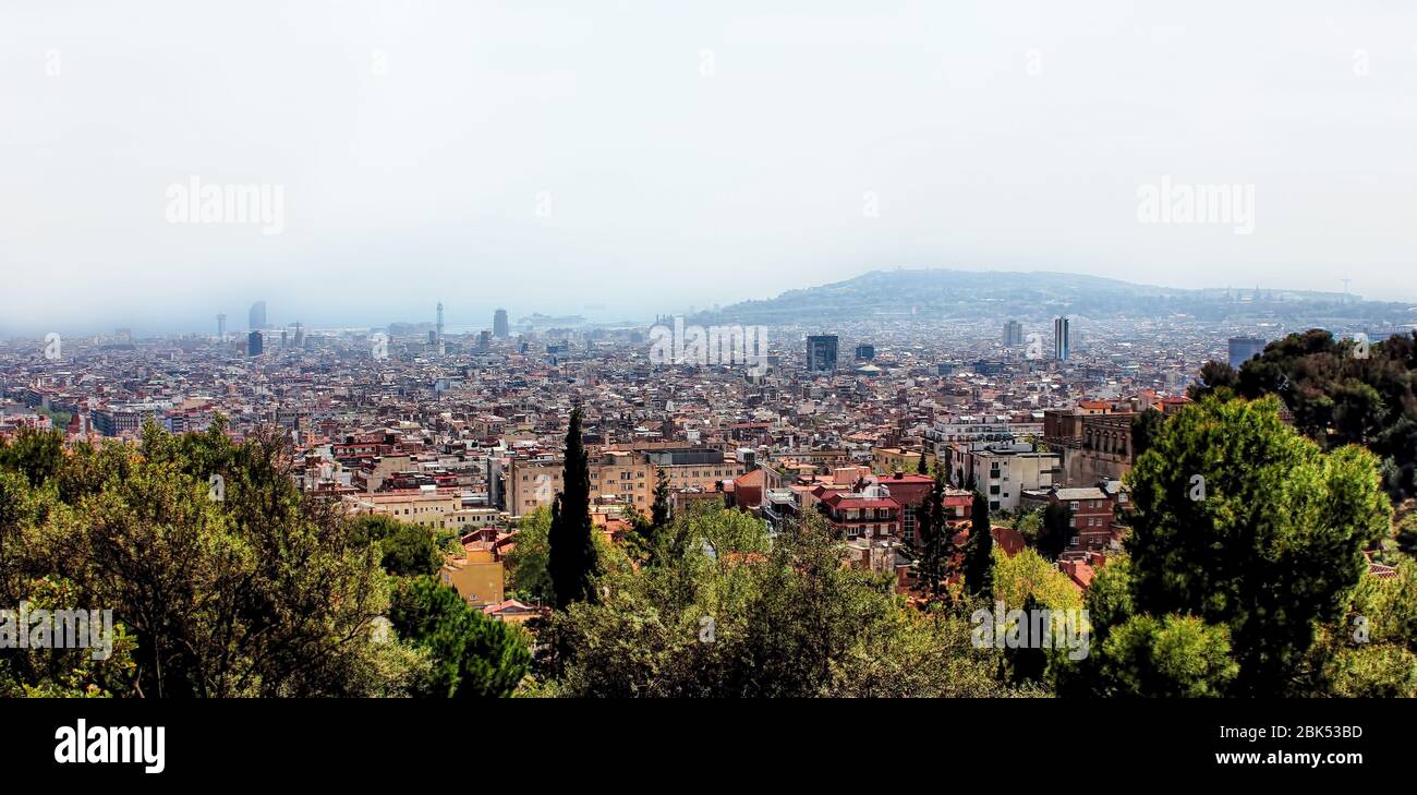 Vue panoramique sur Barcelone, Catalogne, Espagne. Banque D'Images