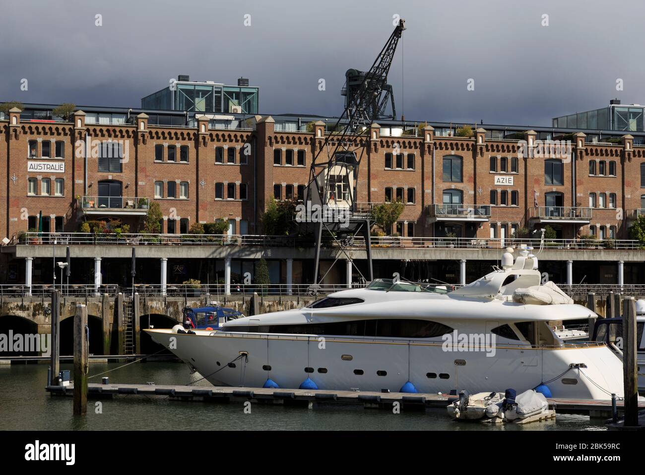 Port de plaisance de la ville à Entrepothaven, Rotterdam, Pays-Bas, Europe Banque D'Images