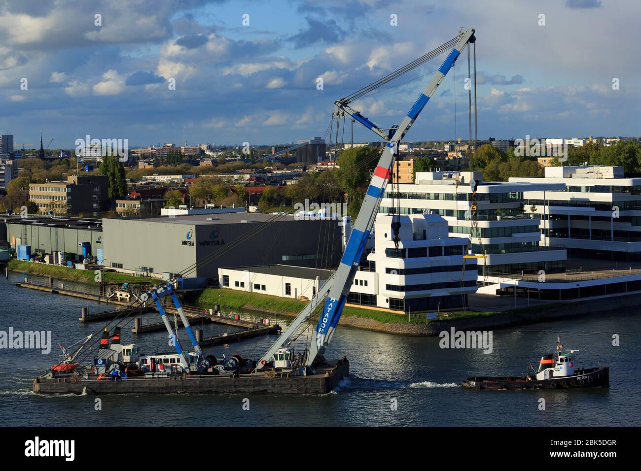 Grue flottante, Port de Rotterdam, Hollande-Méridionale, Pays-Bas, Europe Banque D'Images