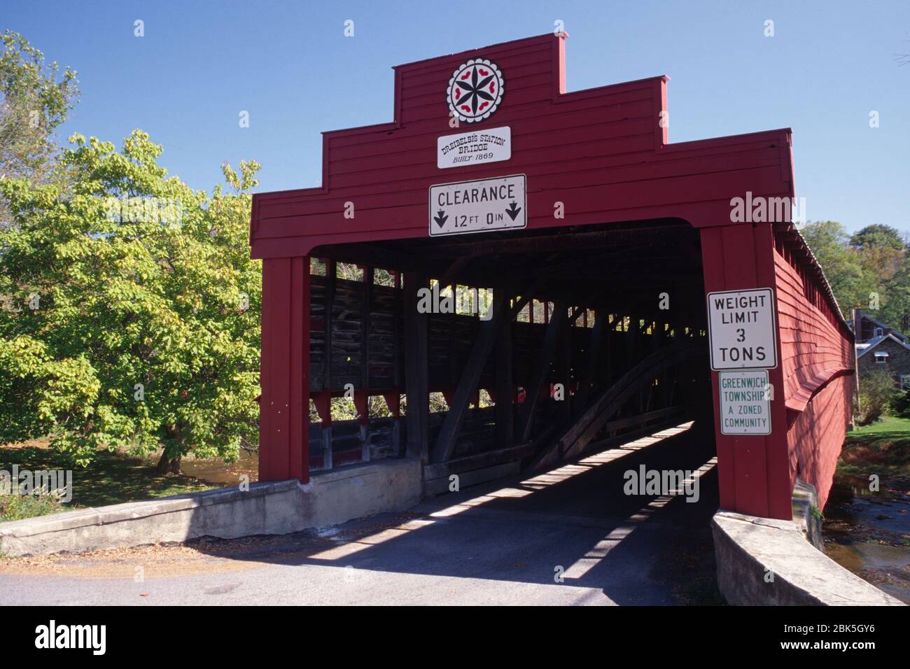 Pont couvert Dreibelbis, comté de Berks, Pennsylvanie Banque D'Images