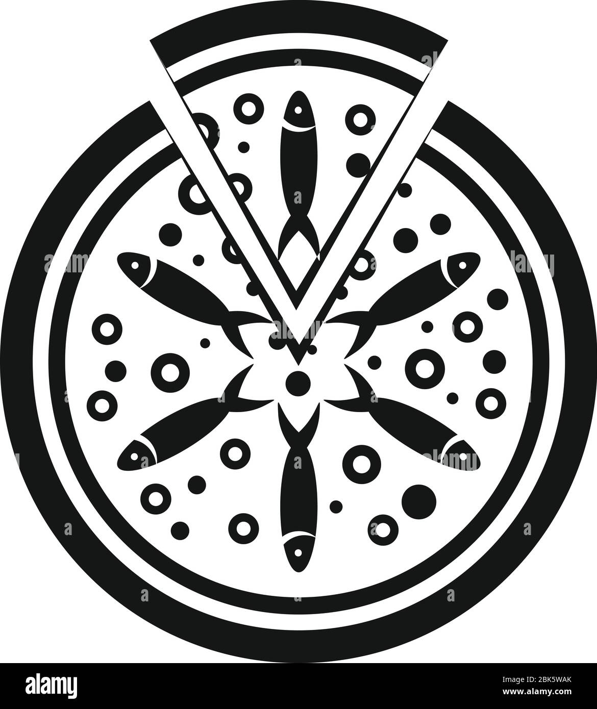 Icône pizza aux tomates de poisson. Illustration simple de l'icône vecteur de pizza de tomate de poisson pour la conception de Web isolée sur fond blanc Illustration de Vecteur