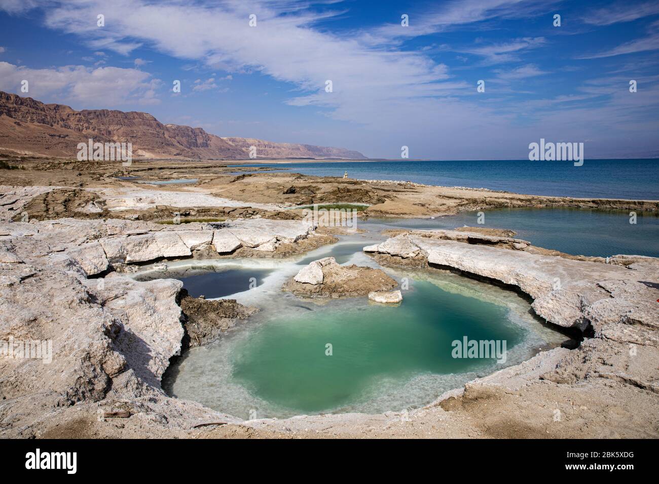 La côte de la mer Morte, Israël Banque D'Images