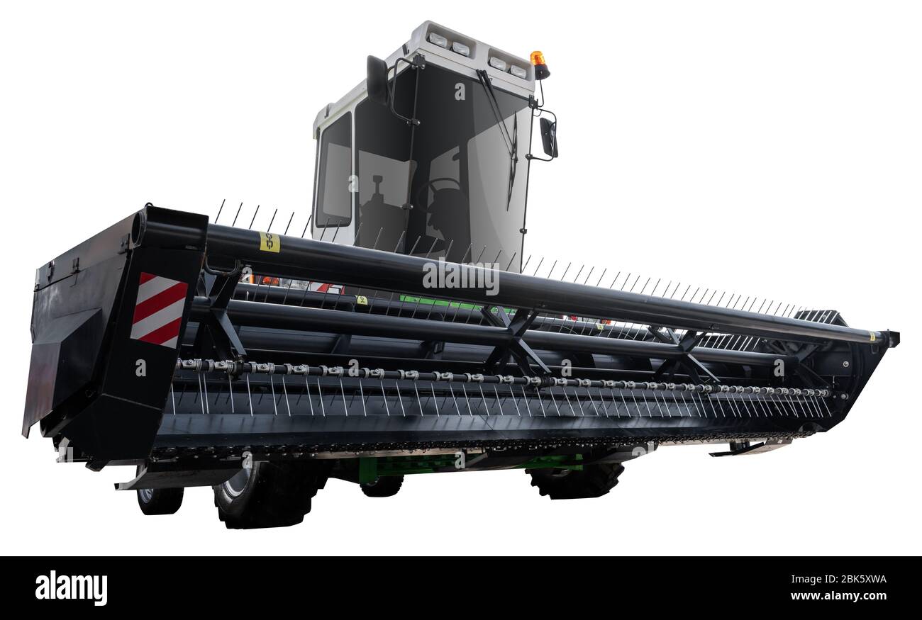 Moissonneuse-batteuse isolée sur blanc Banque D'Images