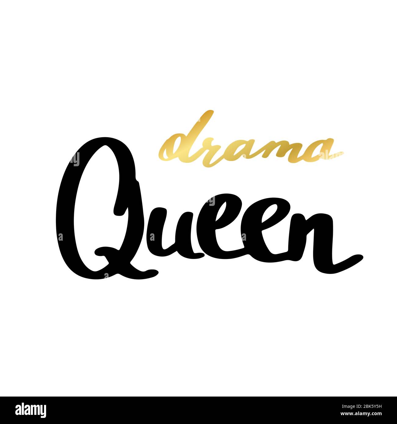 Inscription Drama Queen dans un style de gribouille simple. Imprimé tendance, texte manuscrit. Motif lettres girally pour imprimés t-shirts, étuis pour téléphones, mugs ou affiches. Texte dessiné à la main vintage, illustration vectorielle Illustration de Vecteur