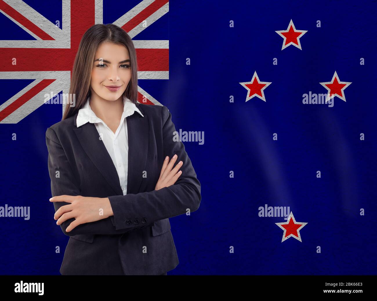 Jeune femme prête pour les affaires ou apprendre la langue Banque D'Images