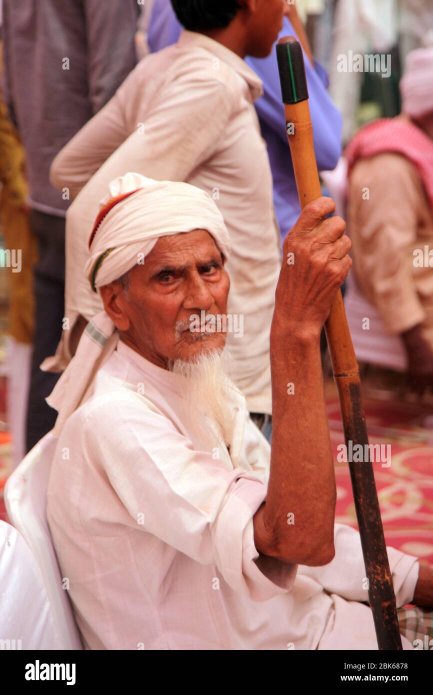 Le vieil homme musulman religieux de l'Inde du Nord (photo Copyright © Saji Maramon) Banque D'Images