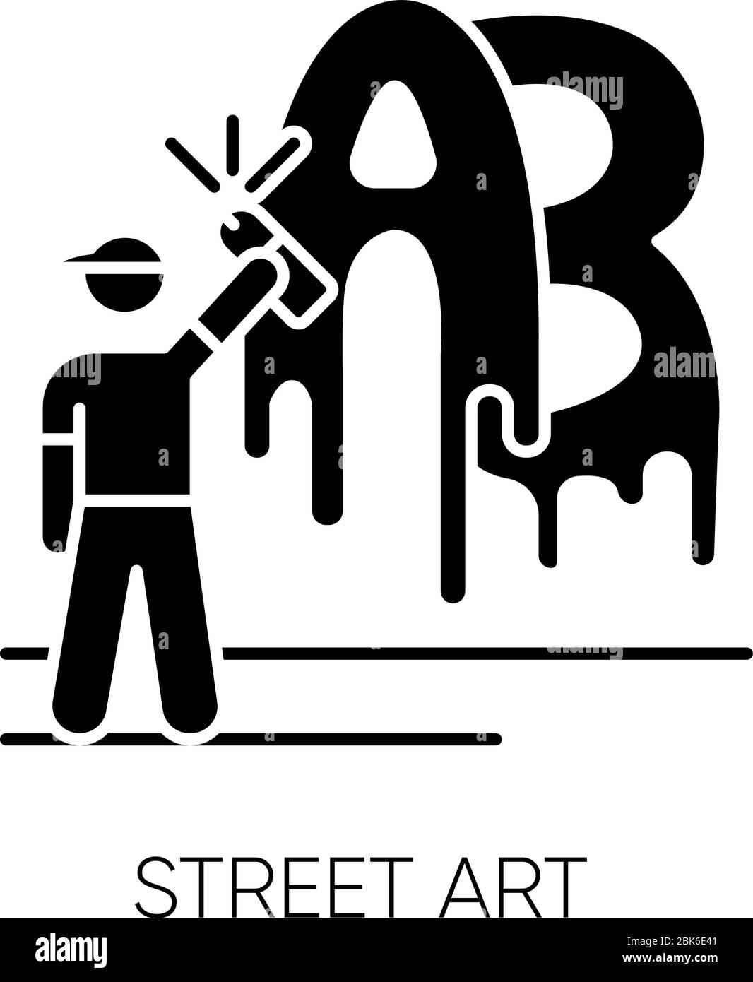 Icône glyphe noir Street art Illustration de Vecteur