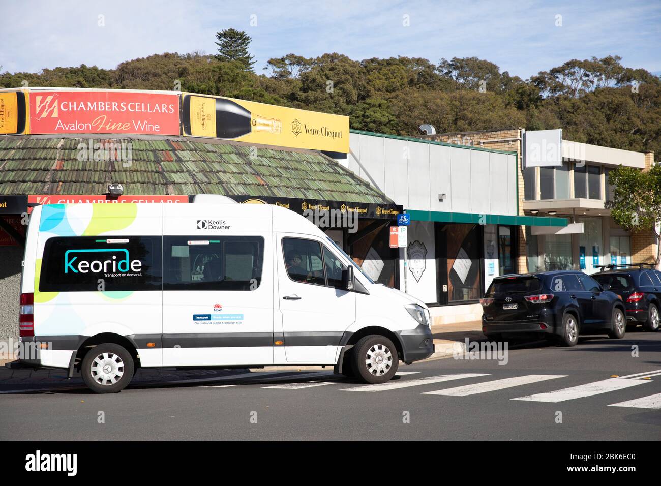 Service de transport en bus de la communauté australienne Keoride sur les plages du nord de Sydney, Australie Banque D'Images