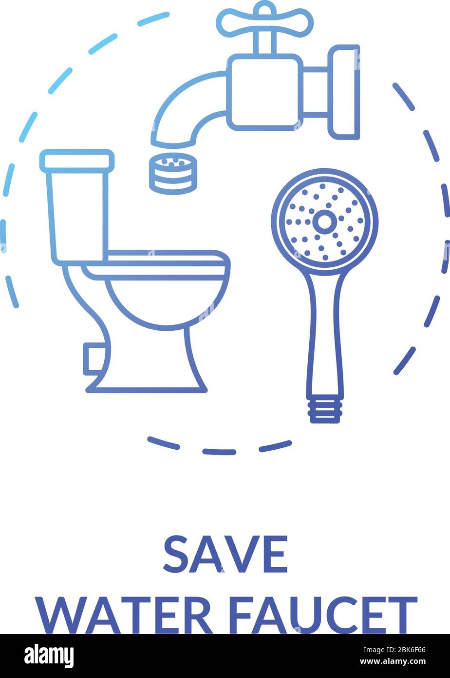 Icône de concept bleu robinet d'eau à conserver Illustration de Vecteur