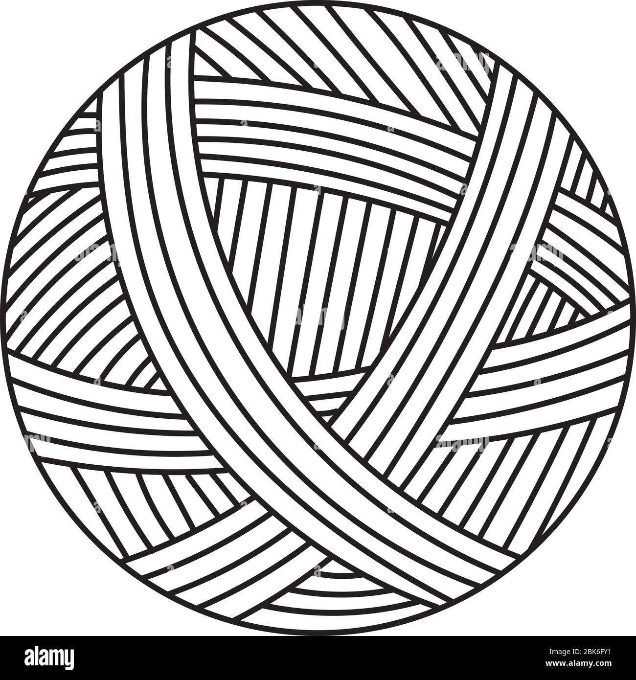 Illustration vectorielle dessin de contour ou balle de fil pour tricoter Illustration de Vecteur