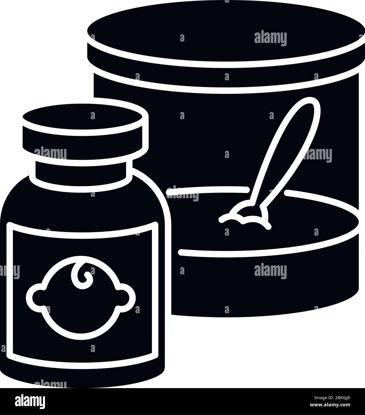 Icône de glyphe noir pour bébé alimentaire Illustration de Vecteur