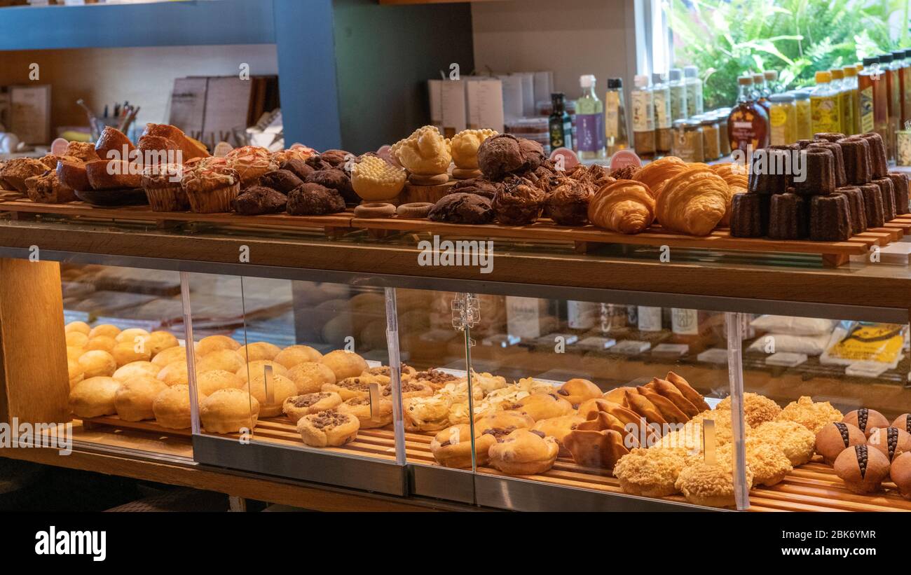 Comptoir de boulangerie japonais, Tokyo, Japon Banque D'Images