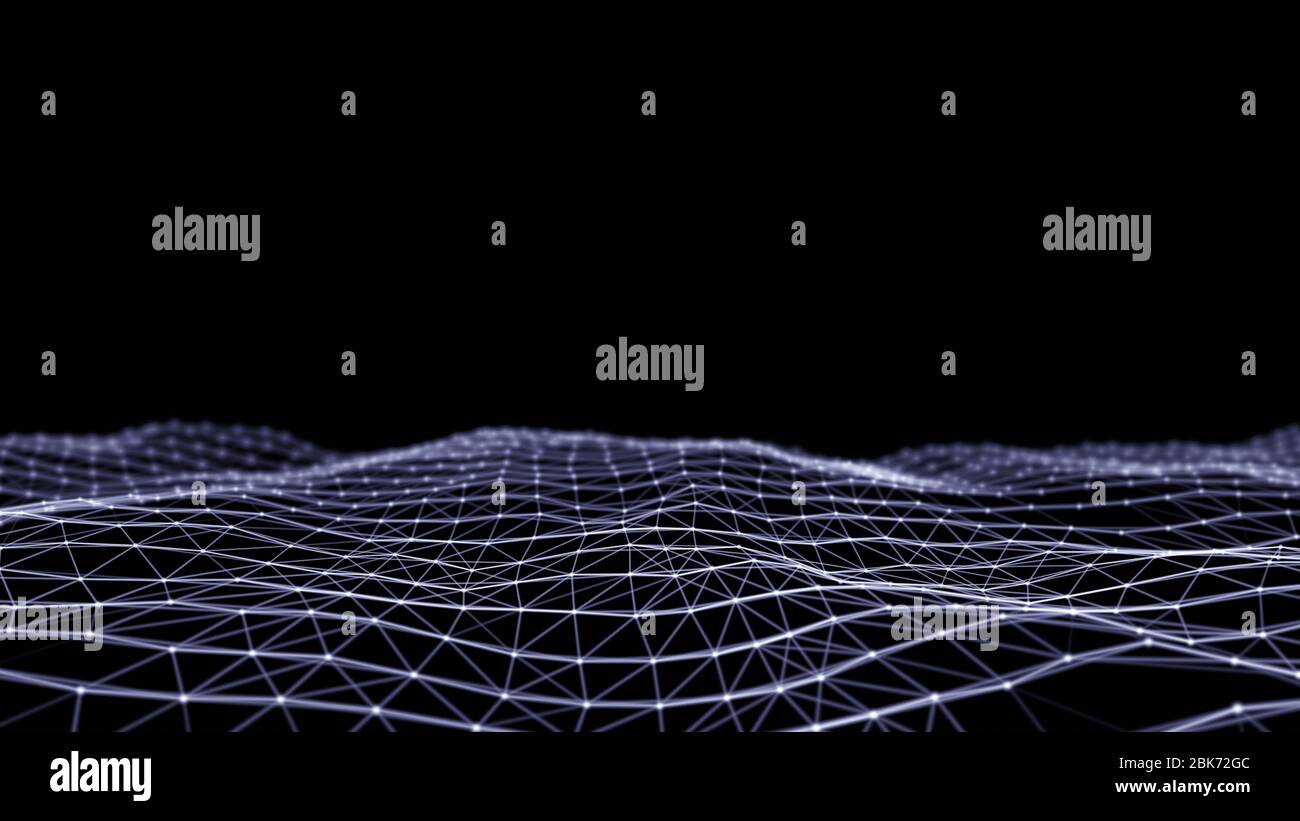Paysage numérique abstrait. Base conceptuelle Big Data Banque D'Images