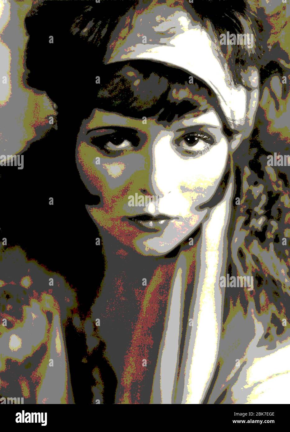 Clara Bow, illustration postérisée, Silent Film Star Banque D'Images