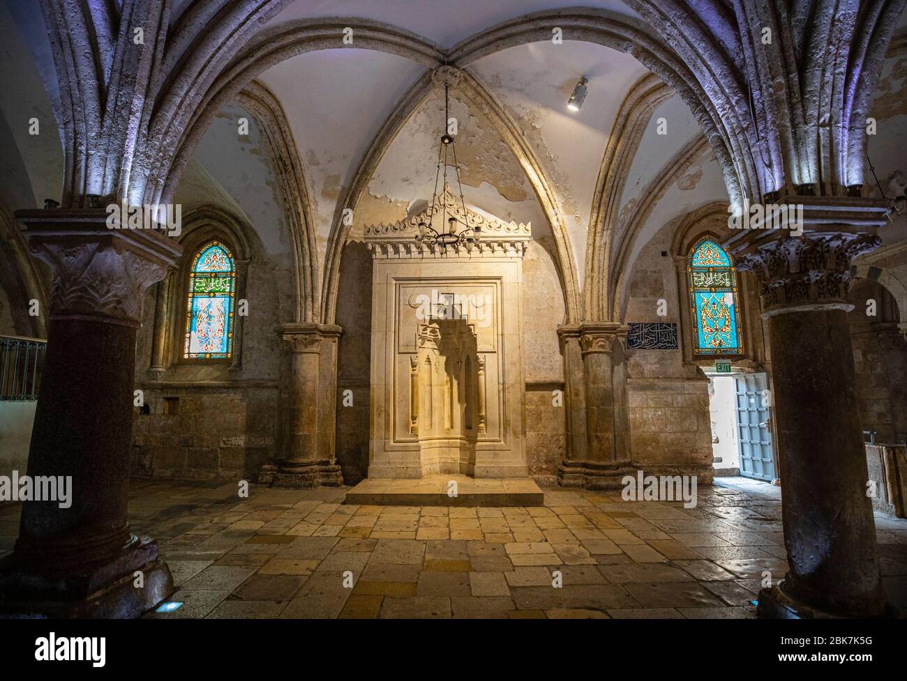 Le Cénacle, salle de la Cène, de la tombe du roi David à Jérusalem, Israël Banque D'Images