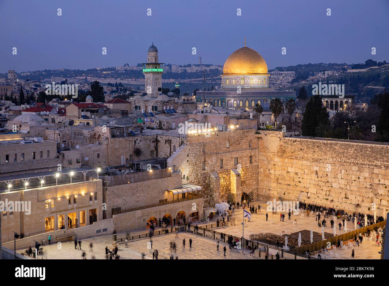 Mur de l'Ouest dans la vieille ville de Jérusalem, Israël Banque D'Images