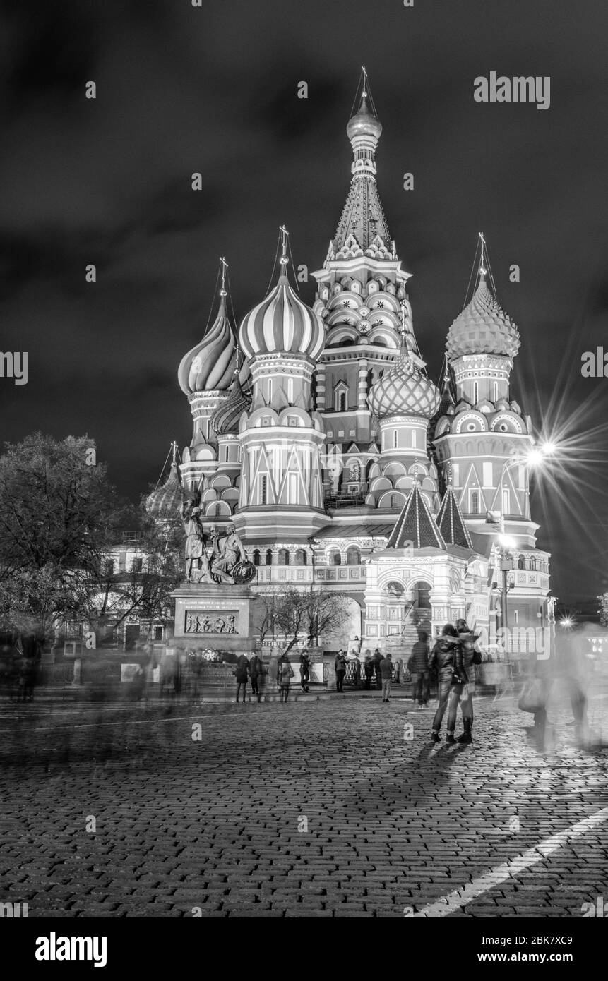 St Basils cathéderal la nuit Banque D'Images