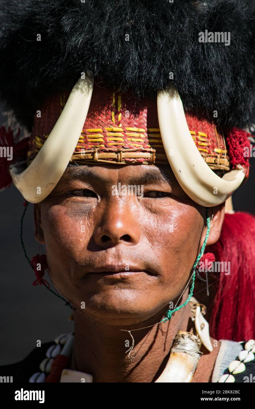 Naga Warrior au Hornbill Festival Banque D'Images