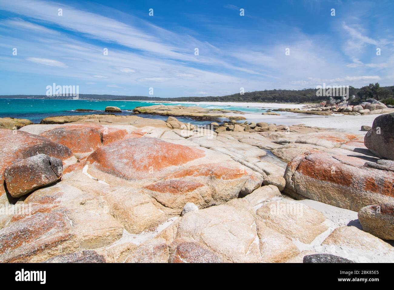 Rochers à la baie des feux en Tasmanie Banque D'Images