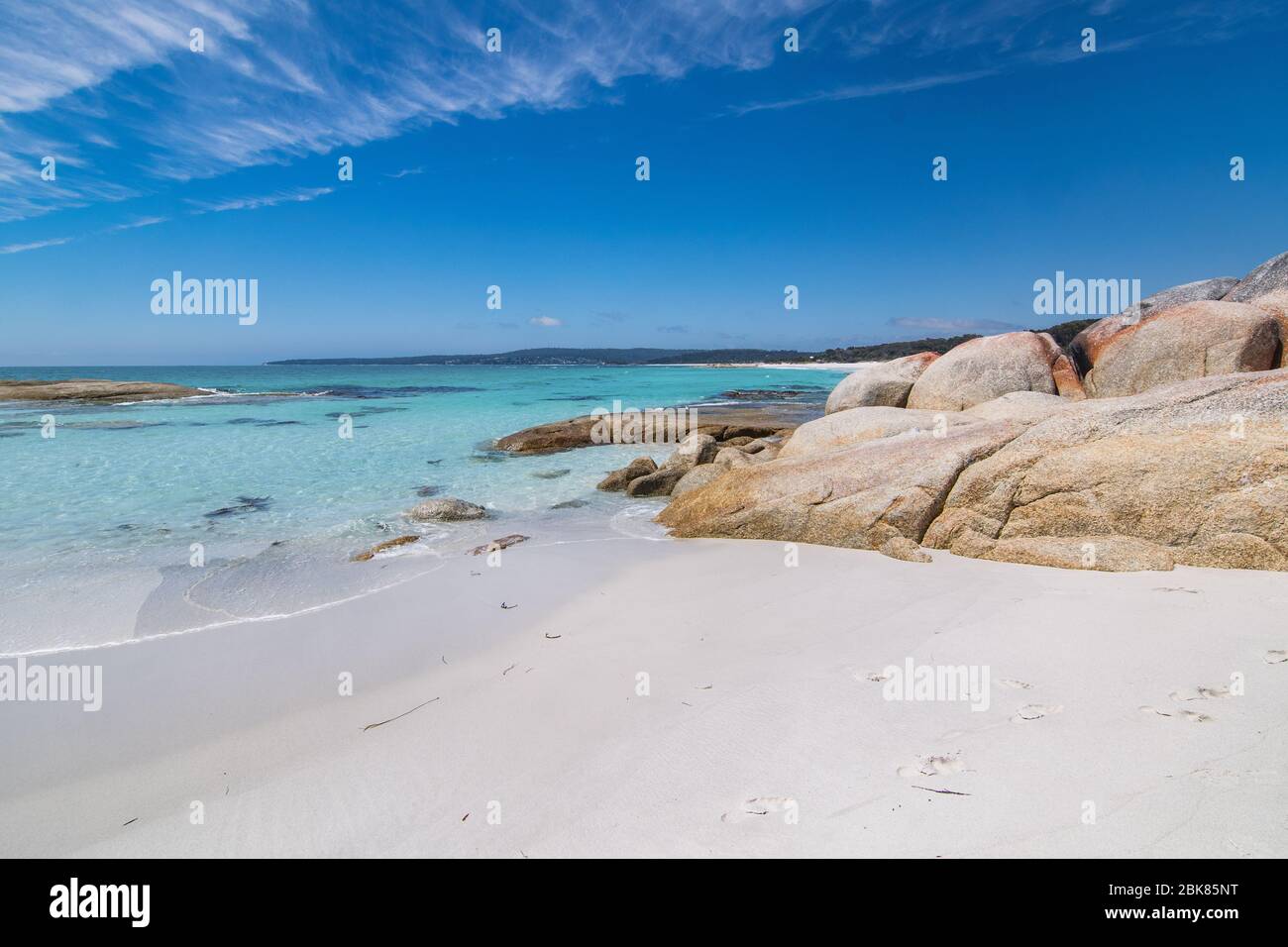 Rochers à la baie des feux en Tasmanie Banque D'Images