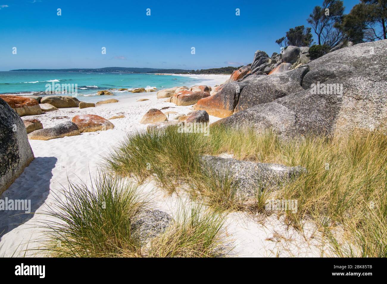 Rochers à la baie des feux en Tasmanie Banque D'Images
