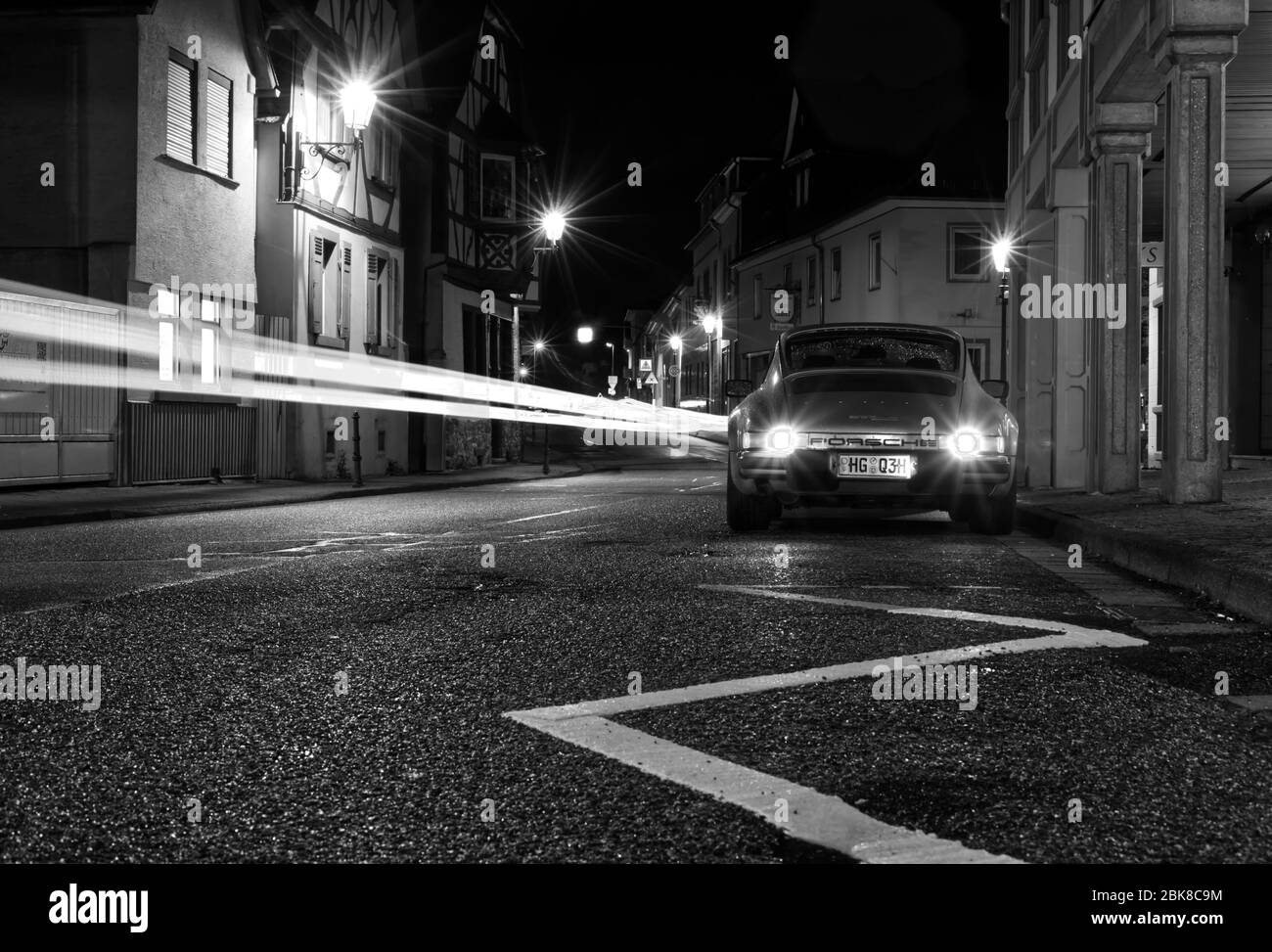 Porsche 911 de nuit Banque D'Images