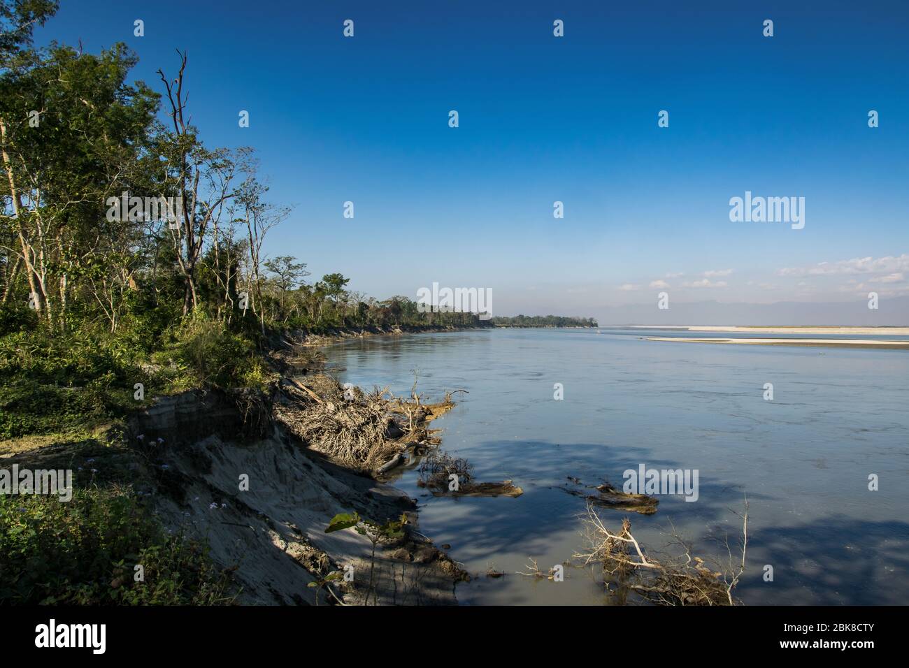 Brahmaputra au parc national de Kaziranga Banque D'Images