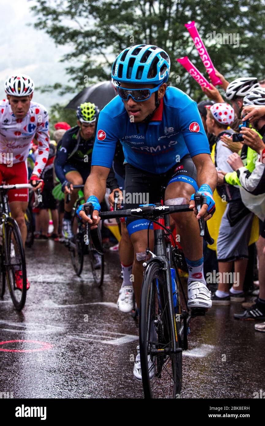 2014 Tour de France Stage 8 de la tombe à Gerardmer la Mauselaine 12 juillet. Janier Alexis ACEVEDO CALLE. Banque D'Images