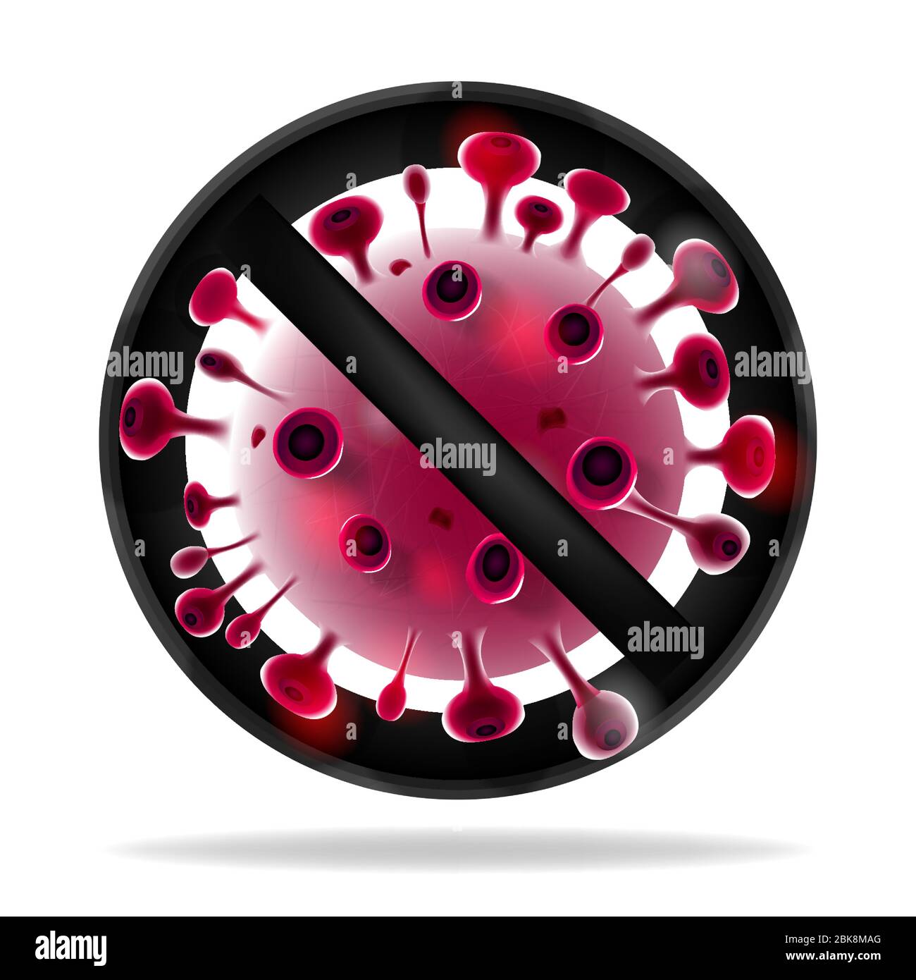 Concept d'éclosion de coronavirus (CoVID-19) en cas d'arrêt de pandémie. Bannière de quarantaine 2019-nCoV. Illustration de Vecteur